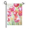 Pink Tulips Organza Garden Flag