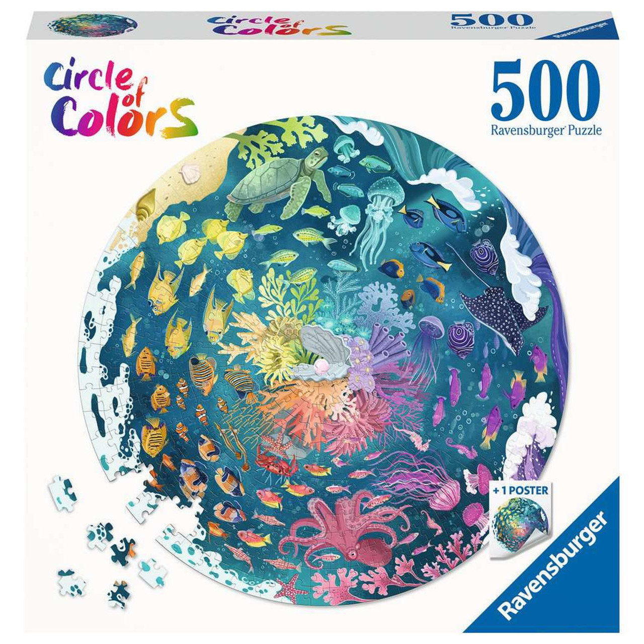 Ravensburger - Puzzles adultes - Puzzle rond 500 pièces - Rainbow cake  (Circle of Colors)