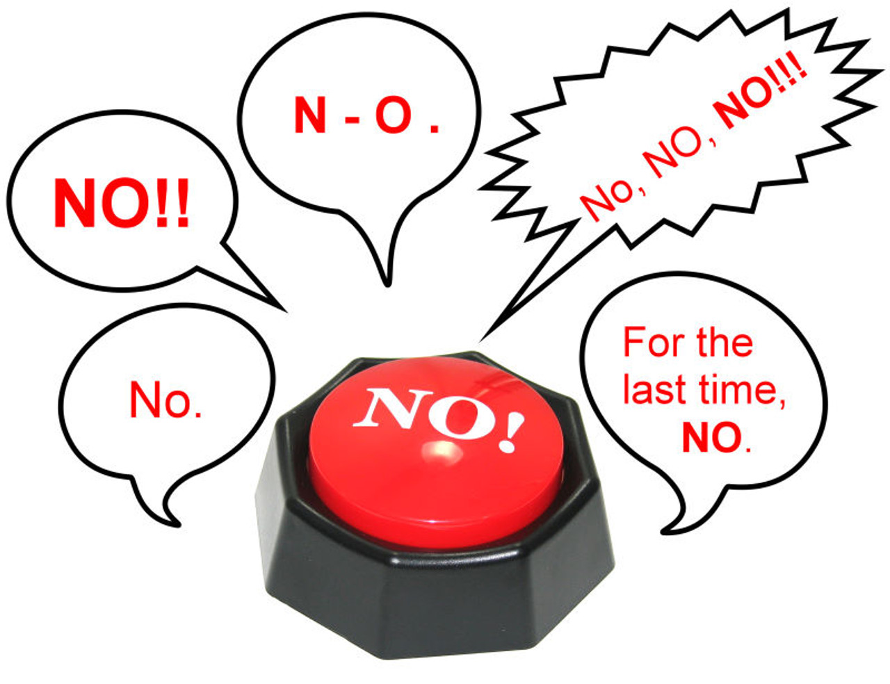 The NO Button - the super hand button that says 'NO!' for you. 