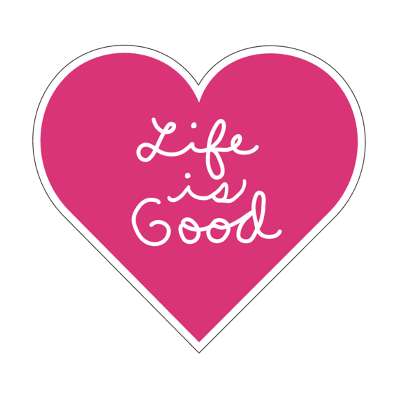 Heart Script Sticker- Life is Good