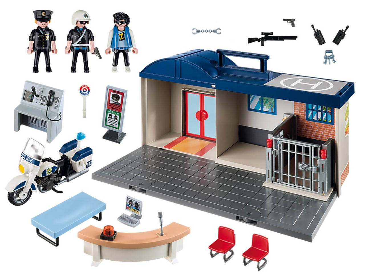  Playmobil Police Station Play Box : Toys & Games