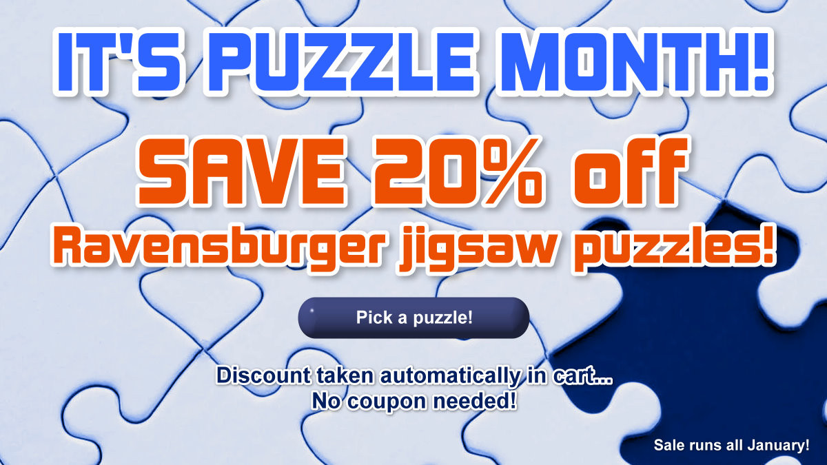 Save 20 percent on jigsaw puzzles during January