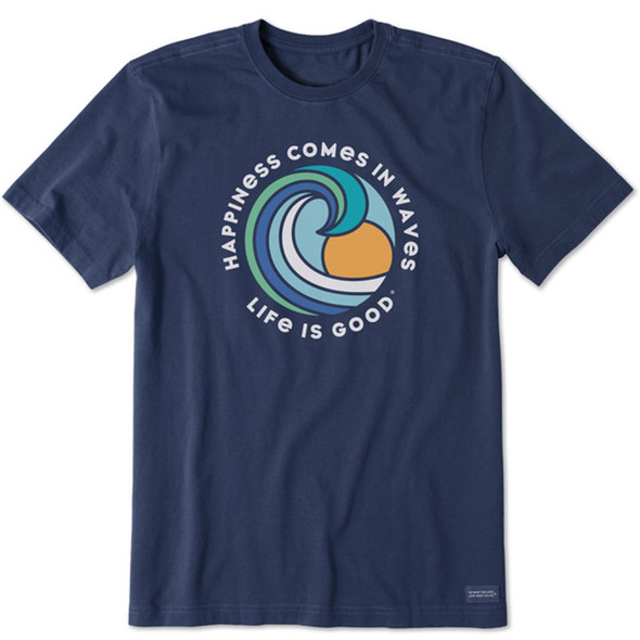Happiness Comes in Waves Men's SS Crusher-Lite Tee - darkest blue