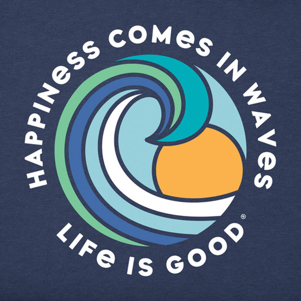 Happiness Comes in Waves Men's SS Crusher-Lite Tee - darkest blue