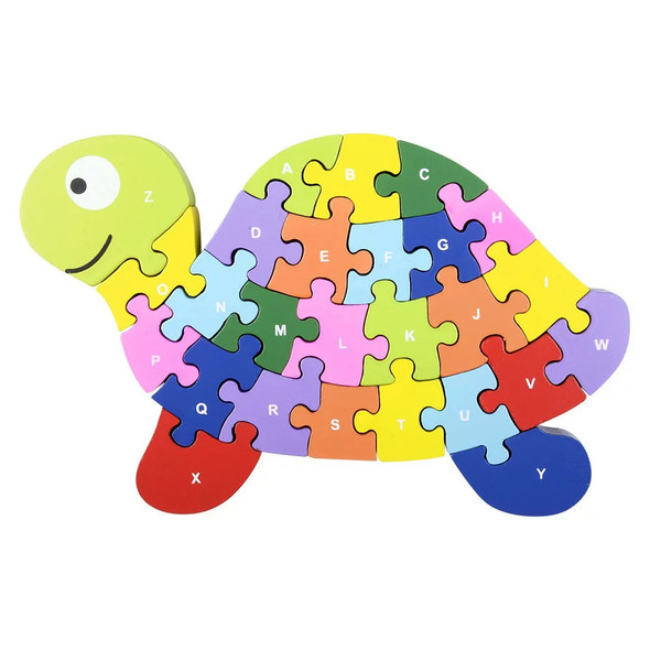 Wooden Turtle Alphabet and Number Puzzle