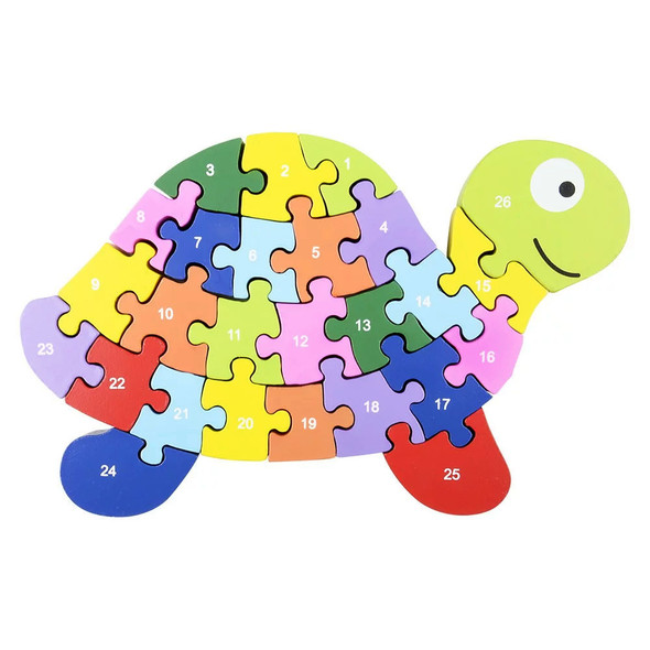 Wooden Turtle Alphabet and Number Puzzle