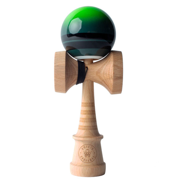 Double Stripe Kendama - Fade Green - Amped - Sticky Clear