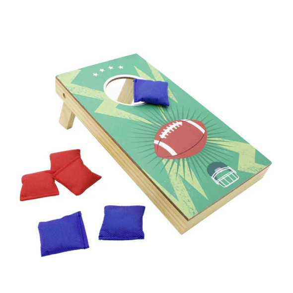 2-in-1 Cornhole and Beer Ring Toss Tabletop Game