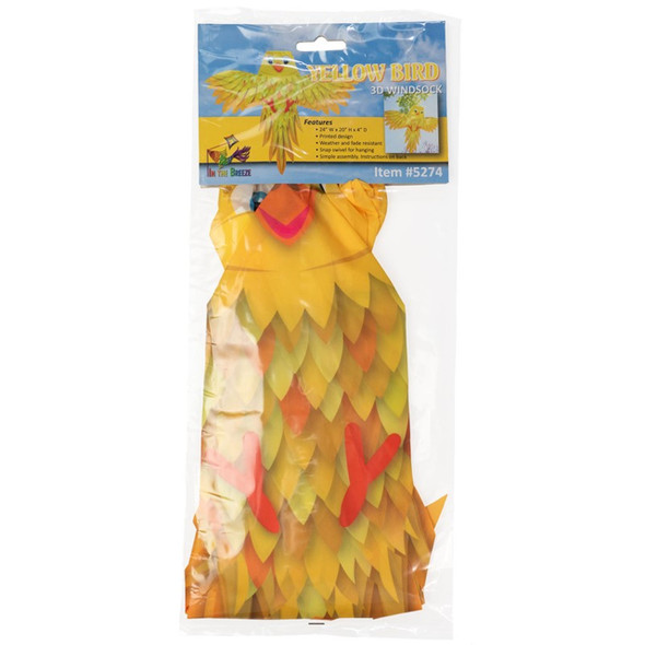Yellow Bird 3D Windsock