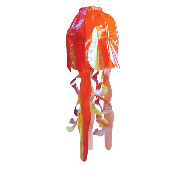 18in Orange Iridescent Jellyfish 3D Windsock