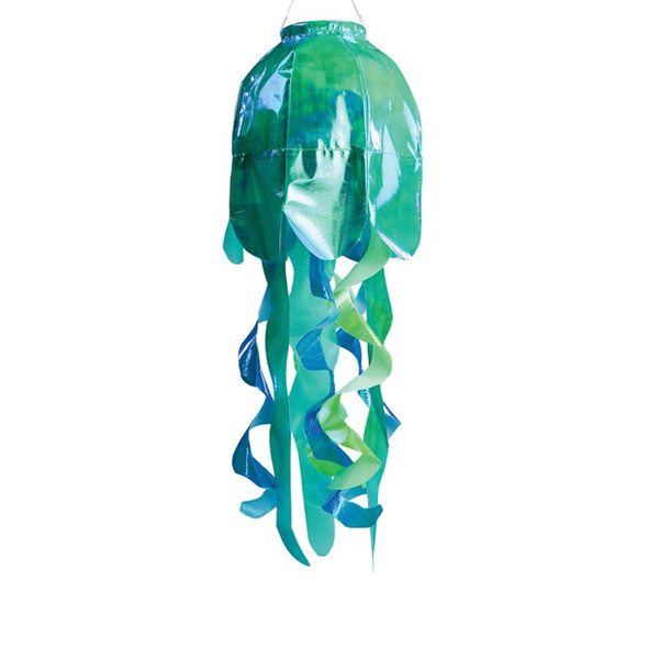 18in Teal Iridescent Jellyfish 3D Windsock
