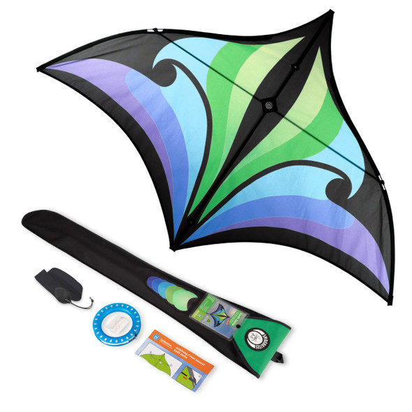 5ft Brasington Swift Delta Kite - Green and Violet