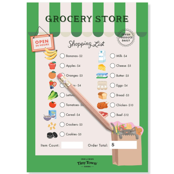 Grocery Store Shopping List Notepad