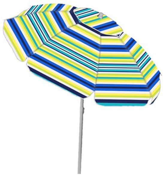 7' Poly Stripe Umbrella