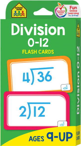 Division 0-12 Flash Cards