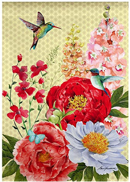 Hummingbirds and Peonies Banner