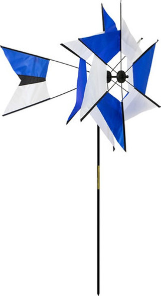 Blue/White Kaleidoscope Ground Spinner