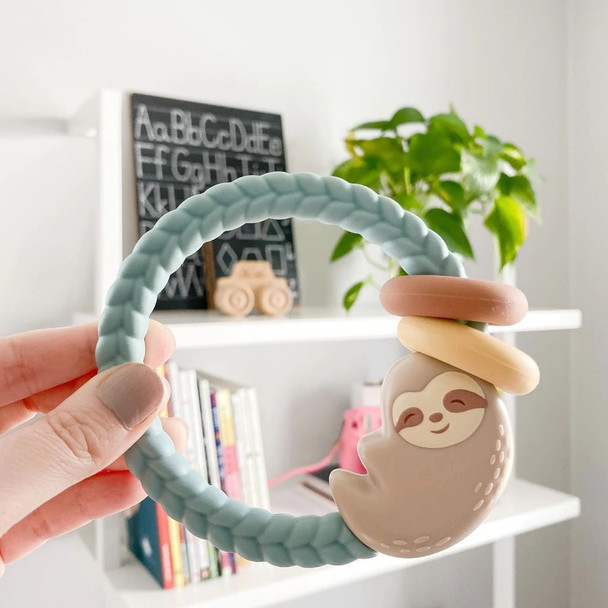 Ritzy Rattle with Teething Rings - Sloth