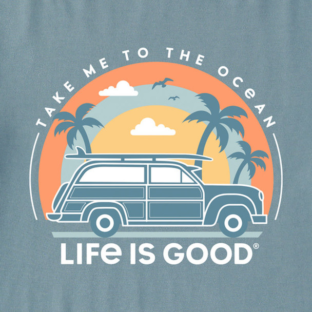 Take Me to the Ocean Men's SS Crusher-Lite Tee - smoky blue