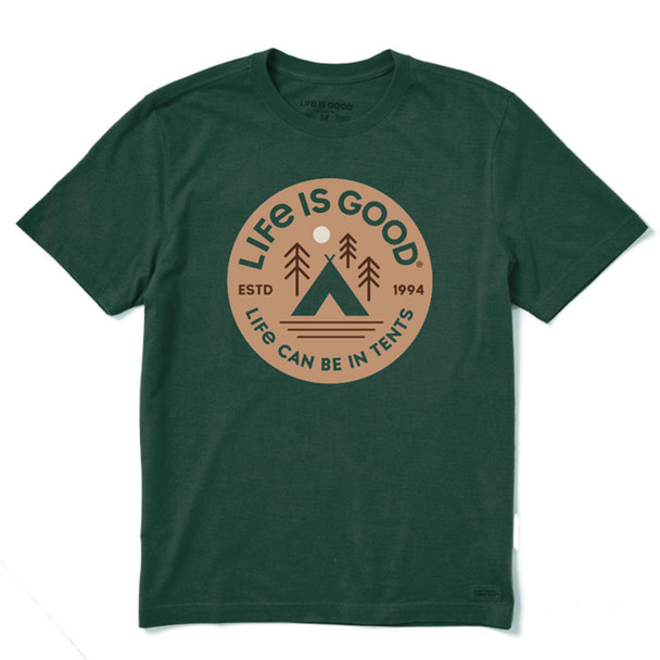 Life Can Be In Tents Men's Crusher Tee - spruce green