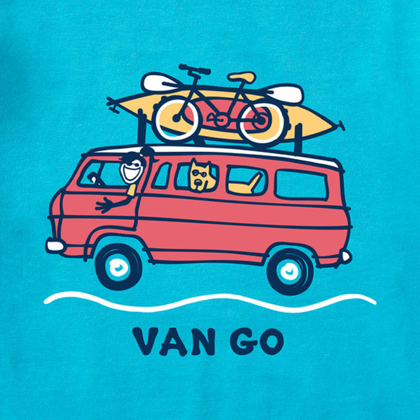 Jackie and Rocket Van Go Women's Crusher Tee - island blue Jackie and Rocket Van Go Women's Crusher Tee - island blue