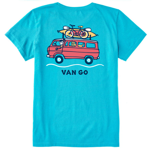 Jackie and Rocket Van Go Women's Crusher Tee - island blue Jackie and Rocket Van Go Women's Crusher Tee - island blue