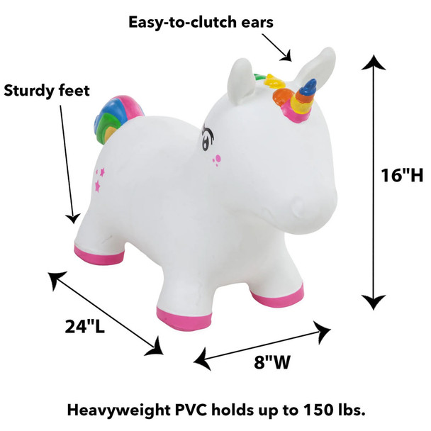 Bouncy Inflatable Jump-Along - Unicorn