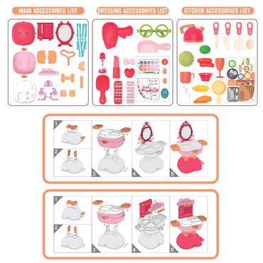 Kitchen Counter / Dressing Table Combo Set in a Whale Carrying Case