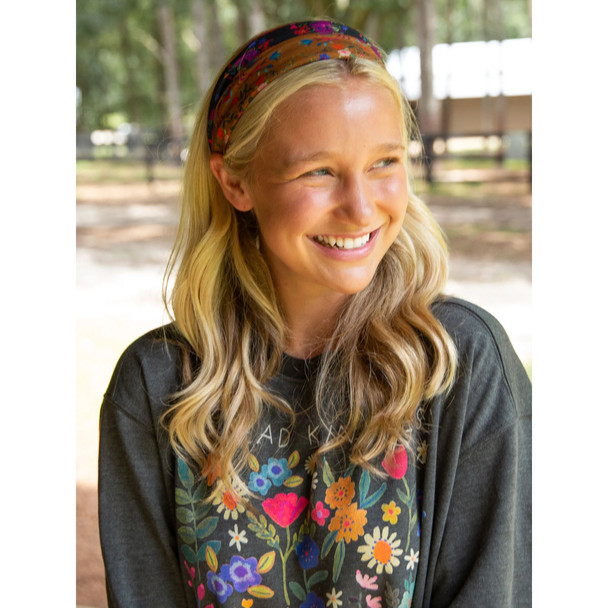 Half Boho Bandeau - Rust Tan Borders