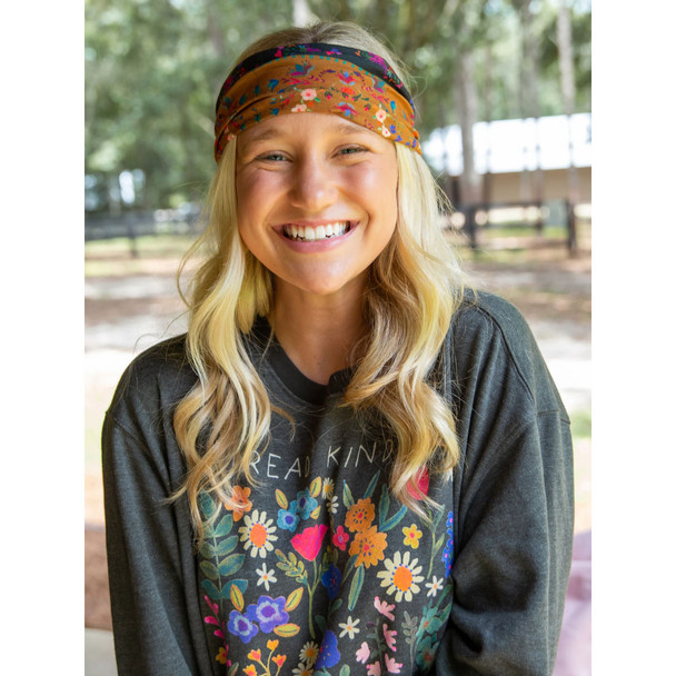 Half Boho Bandeau - Rust Tan Borders