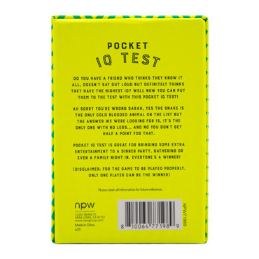 Pocket IQ Test Cards