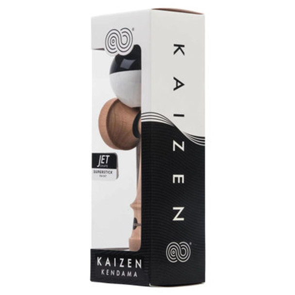 Kaizen Half Split Kendama - JET Shape - Black and White