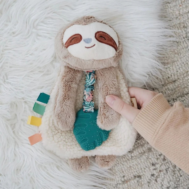 Itzy Lovey Plush and Teether Toy - Peyton the Sloth