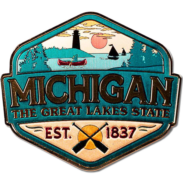 Michigan Badge Art Magnet