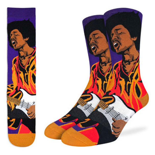 Men's Jimi Hendrix Rocking Out Active Fit Socks size 8-13