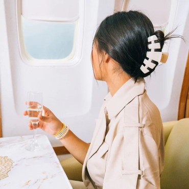 Large Hair Clip - denim