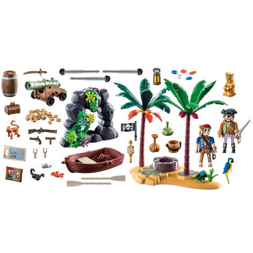Pirate Treasure Island with Rowboat Promo Pack
