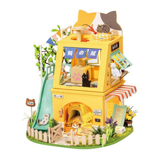 Miniature Wooden DIY House Kit - Cat House