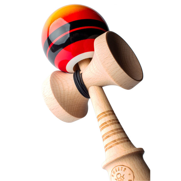 Double Stripe Kendama - Fade Red - Amped - Sticky Clear Double Stripe Kendama - Fade Red - Amped - Sticky Clear
