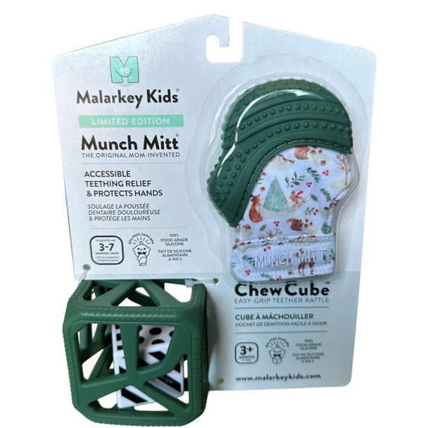 Munch Mitt and Chew Cube Holiday Gift Pack - Green