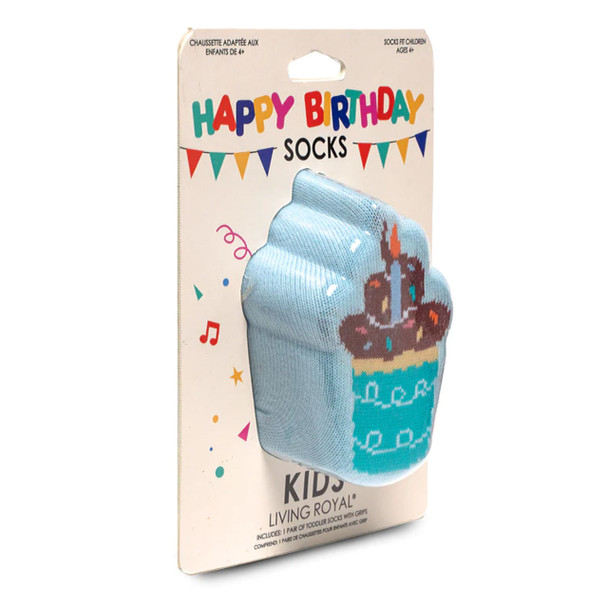 Kids' Crew Socks with Grip Sole - Birthday Cupcake Kids' Crew Socks with Grip Sole - Birthday Cupcake