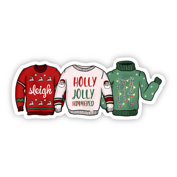 Three Holiday Sweaters Sticker