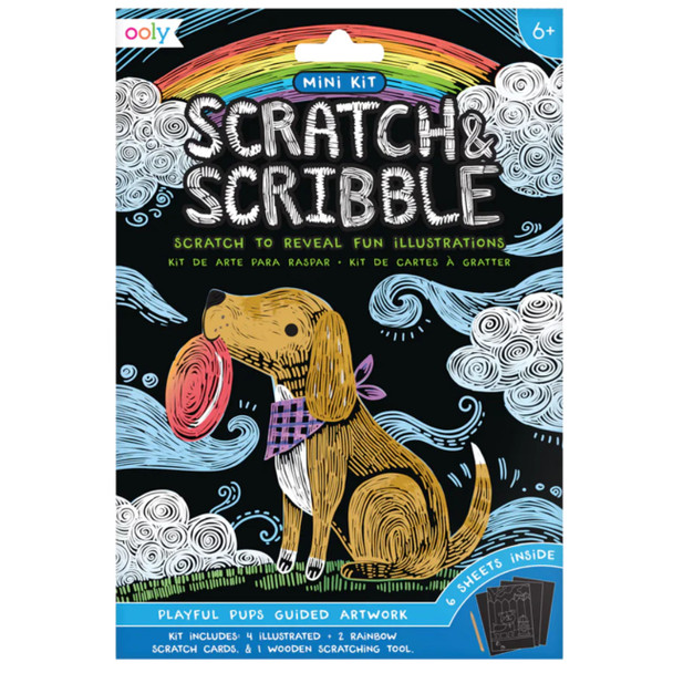 Scratch and Scribble Mini Art Kit - Playful Pups