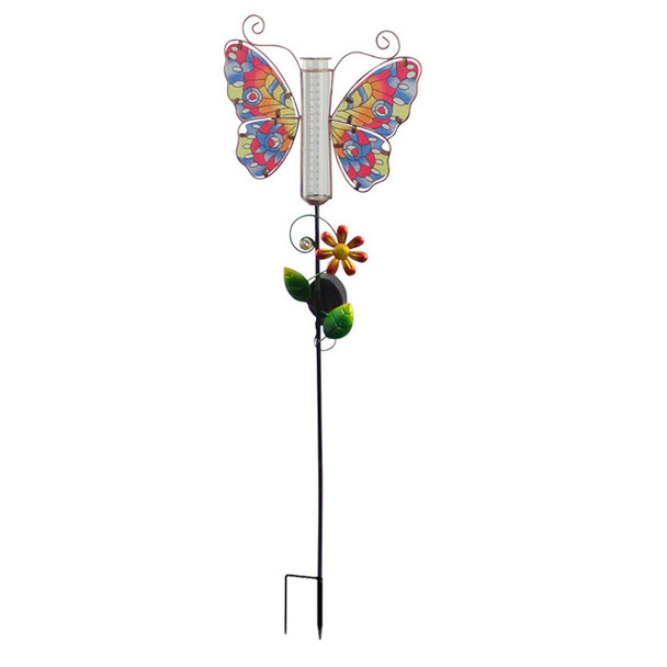 Butterfly Rain Gauge - blue and red