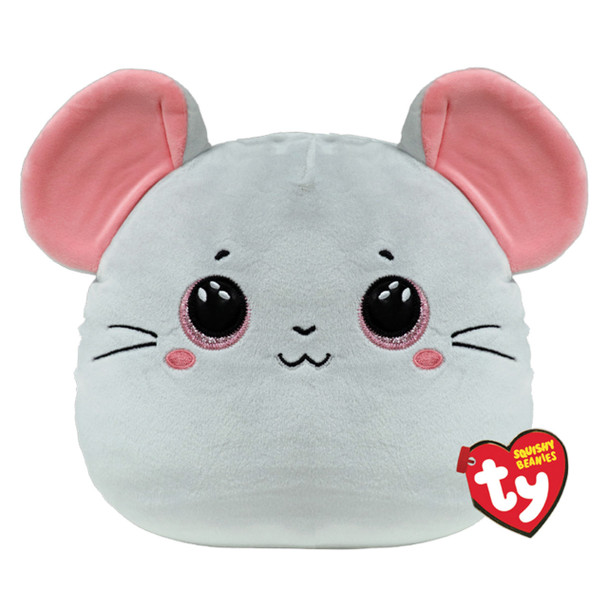 Catnip Grey Mouse Squishy Beanies Plush - Medium