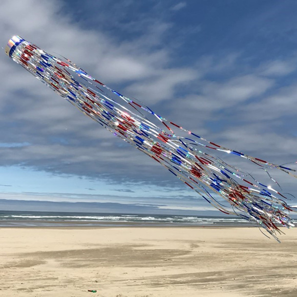 51 inch Holographic Mylar Windsock - Patriotic 51 inch Holographic Mylar Windsock - Patriotic