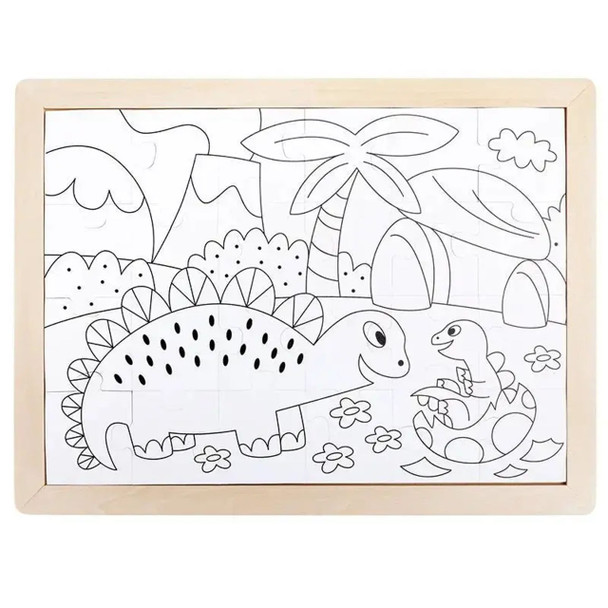Dino 2-Sided Wooden Puzzle - 24pc Dino 2-Sided Wooden Puzzle - 24pc
