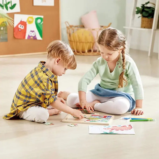 Dino 2-Sided Wooden Puzzle - 24pc Dino 2-Sided Wooden Puzzle - 24pc