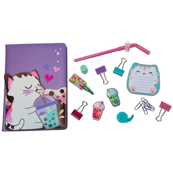 Cat Sippin' Boba Stationery Set