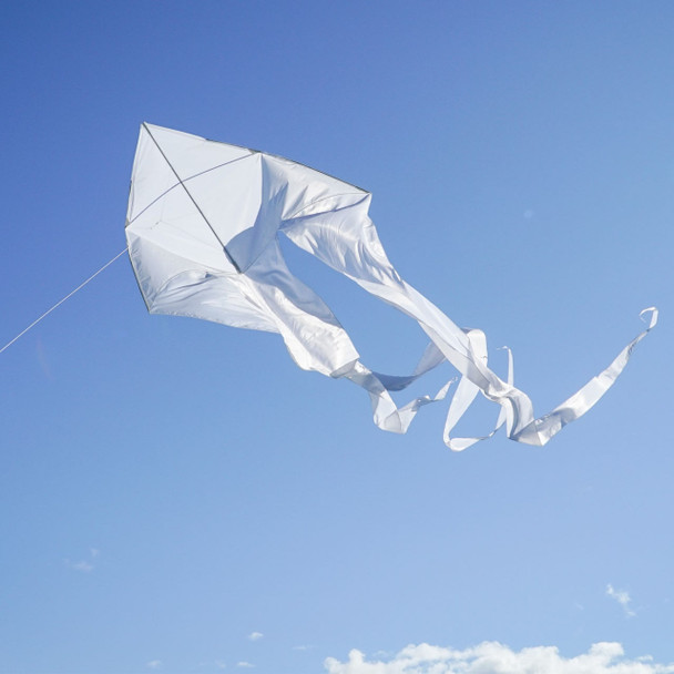 77in Wave Delta Flowtail Kite - White
